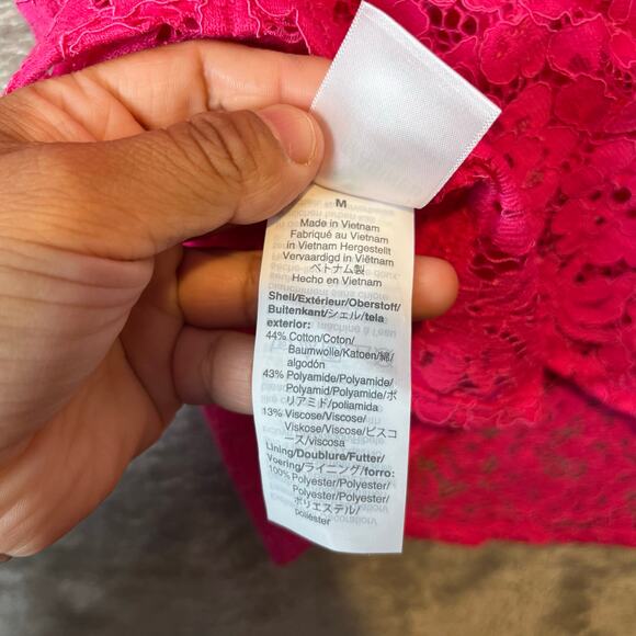J. Crew Lace Top Tulle Ruffle Sz Medium Soft Fuchsia Pink Lace Romantic New - Picture 3 of 9